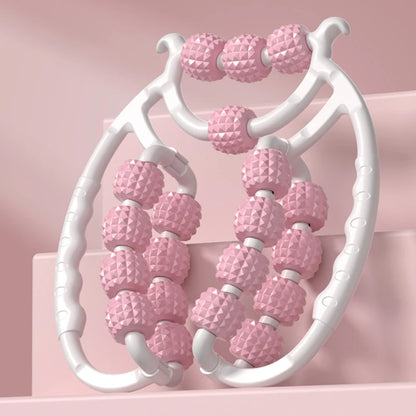 Dual Ring Leg Clamper 20 Rollers, Thigh/Kegel Exerciser, Slimming Massager for Home, Anti-Cellulite Pain Relief