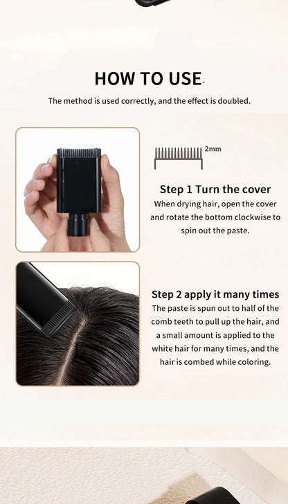 Life Girls Reabal with Hair Comb Coloring Gray Hair, Covering, Natural Glossy, Convenient to Carry, Convenient to Color on Comb, Dye Hair, Covering Your Outside, Convenient to Carry When Covering Ornaments
