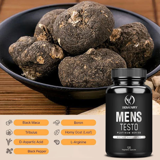 Men's Supplements - Reduces Fatigue, Enhances Male Function, Supports Muscle Growth, Vascular Function and Energy - 120 Capsules
