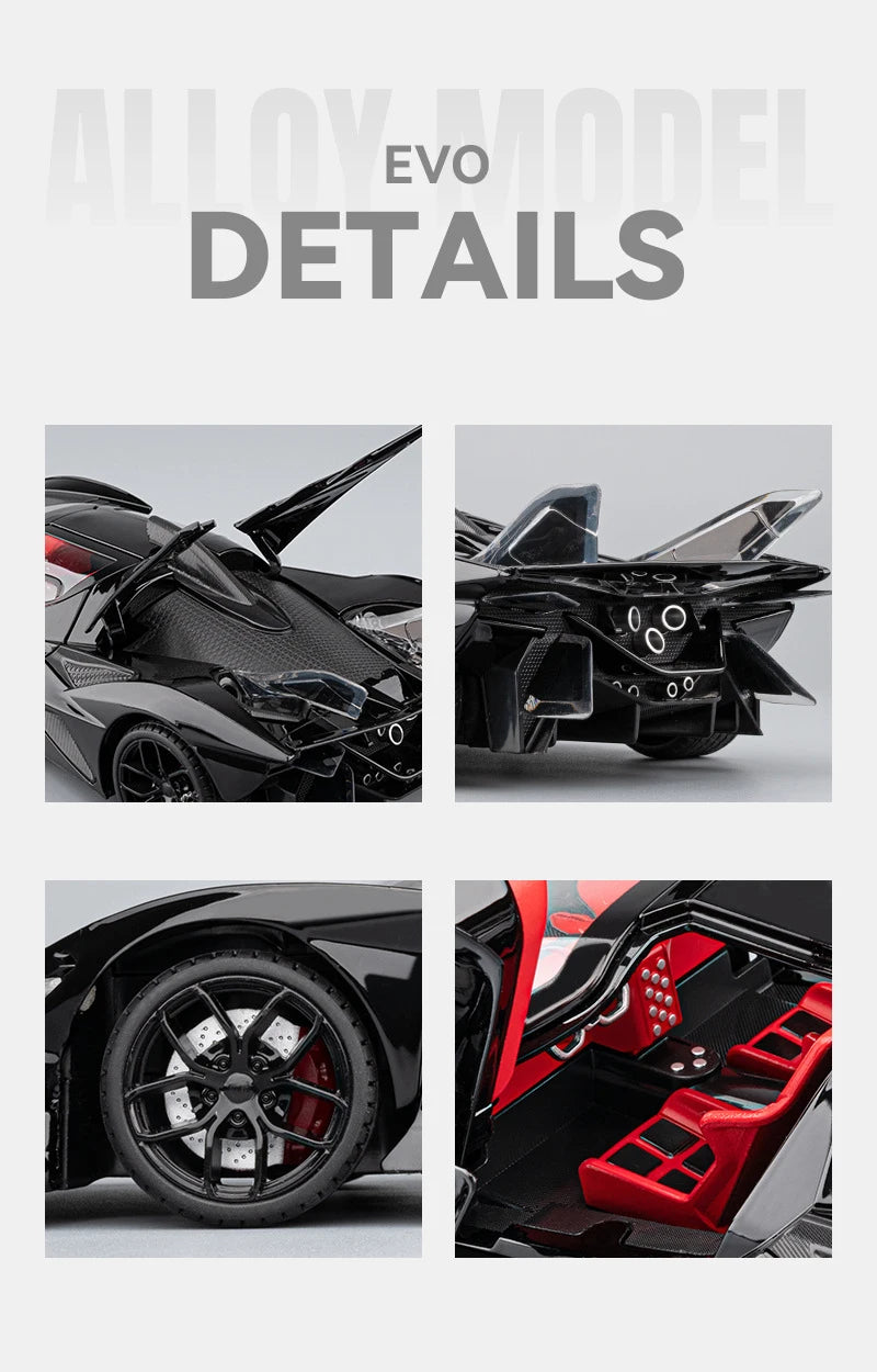 Apollo Project EVO Alloy Sports 1:18 Car Model Diecast Metal Concept Racing Car Vehicle Model Sound and Light Toy Gift