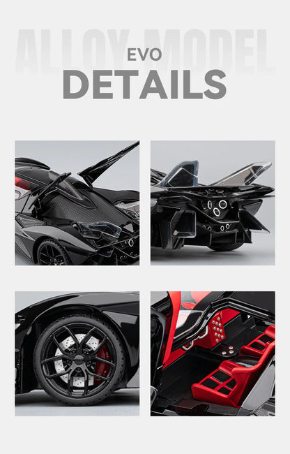 Apollo Project EVO Alloy Sports 1:18 Car Model Diecast Metal Concept Racing Car Vehicle Model Sound and Light Toy Gift