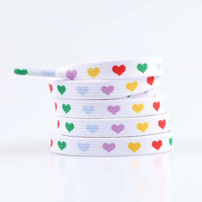 New Flat Love Heart Shoelaces for Women's Men's Sneakers Suitable for AJ/AF1 High Canvas Shoe Laces Sport Shoelace for Shoes