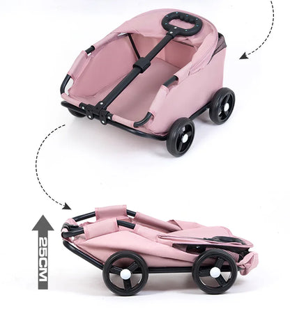 Small Pet Stroller for Dogs Cats Teddy Bears Outdoor Activities Lightweight and Foldable Car Accessories
