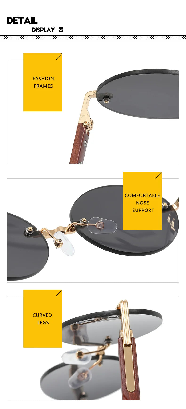 New Frameless Oval Sunglasses, High-end Light Luxury Women's Fashionable Summer Beach Vacation Sunglasses