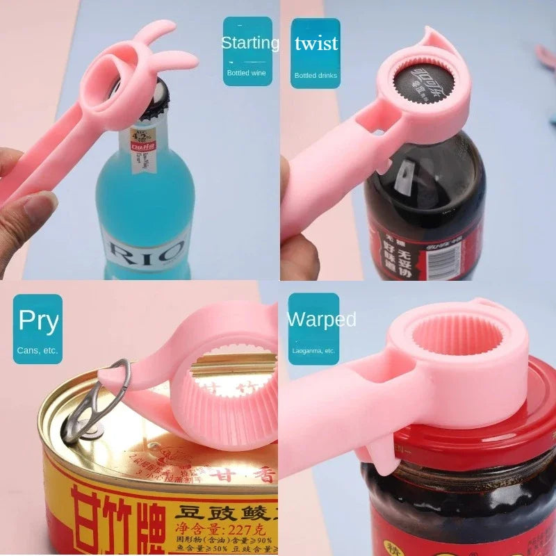 1/2/3/4Pcs 4 In 1 Beer Bottle Opener Multi-Purpose Beverage Jar Can Bottle Opener Plastic Corkscrew
