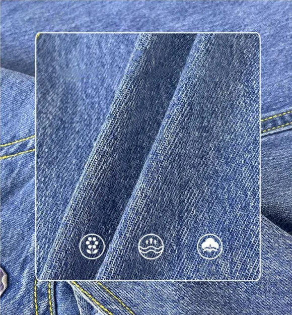 Girls' Fashionable Denim Overalls Medium Big Children's Casual Loose Denim Shorts Korean Style Baby Girl's Denim Overalls Shorts