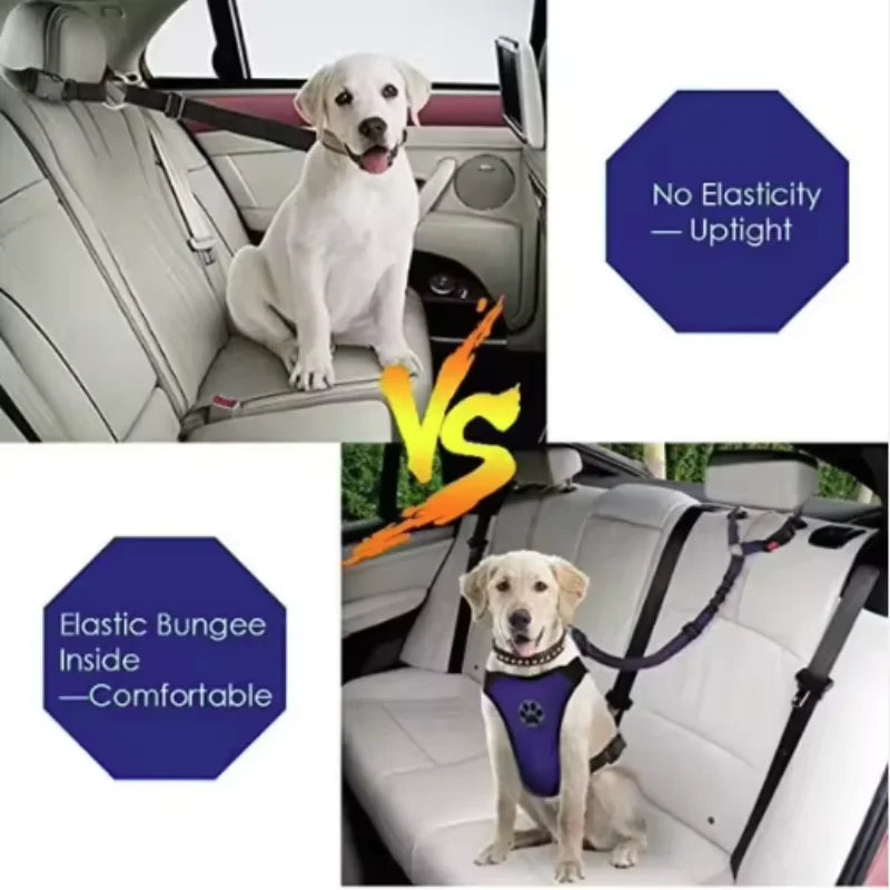 New Solid Two-in-one Dog Harness Leash Pet Car Seat Belt BackSeat Safety Belt Adjustable for Kitten Dogs Collar Pet Accessories
