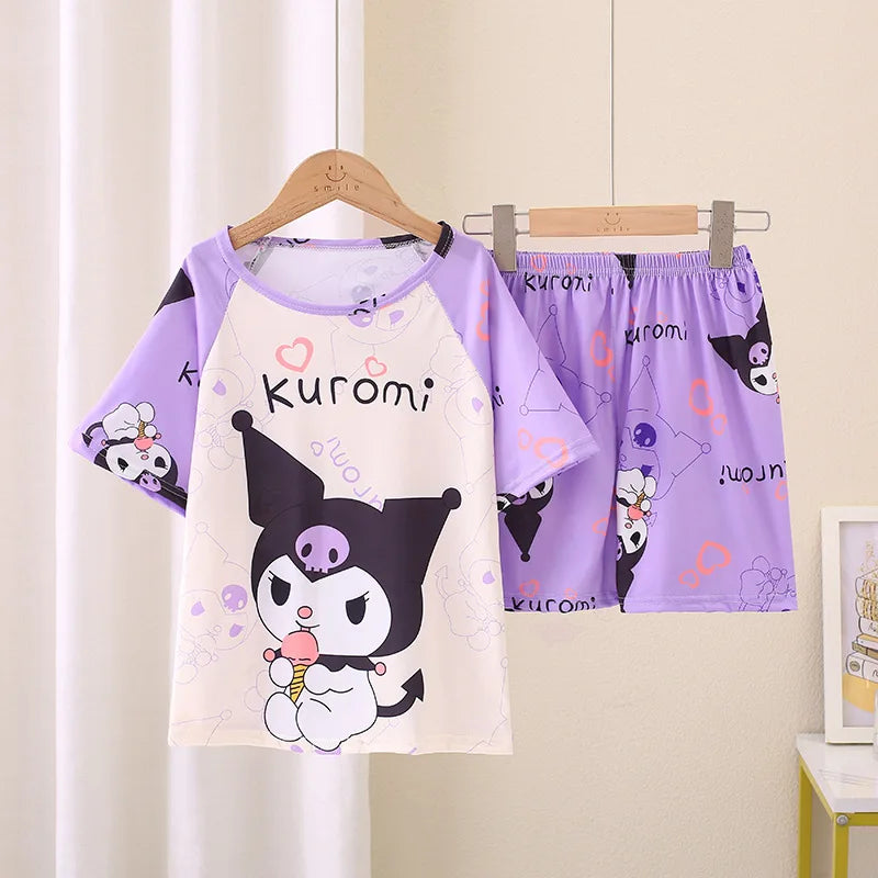 Toddler Baby Girls Boys Minnie Mouse Pajamas Sets Summer Short Sleeve Pyjama Stitch Enfant Baby Pijama Kids Night Wear Homewear Pjs