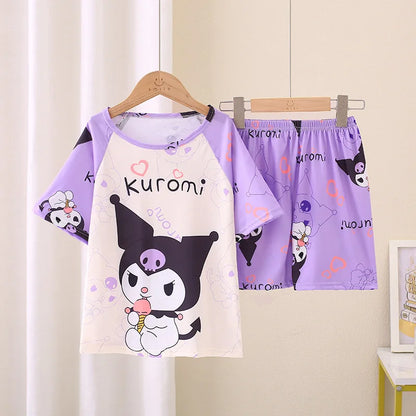 Toddler Baby Girls Boys Minnie Mouse Pajamas Sets Summer Short Sleeve Pyjama Stitch Enfant Baby Pijama Kids Night Wear Homewear Pjs