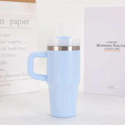 14oz Car Mug with Handle Double-layer Vacuum Coffee Cup Portable Water Cup Large Capacity 304 Stainless Steel Travel Thermal Cup