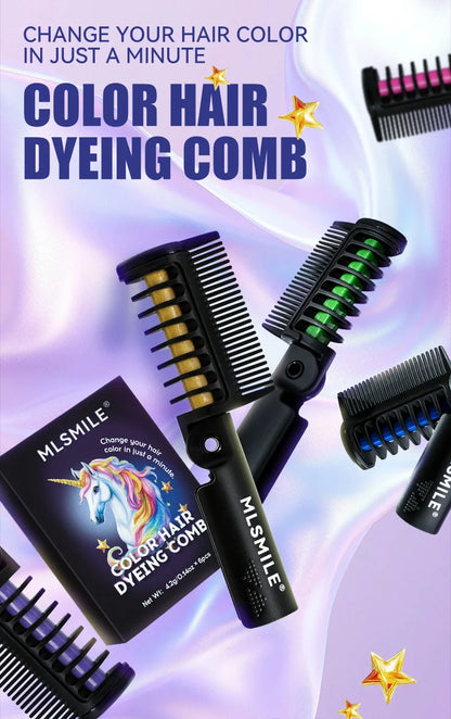 Disposable Hair Color Brush Washable Temporary Dye Comb No Loss Folding Styling Stick For Home DIY Colorful