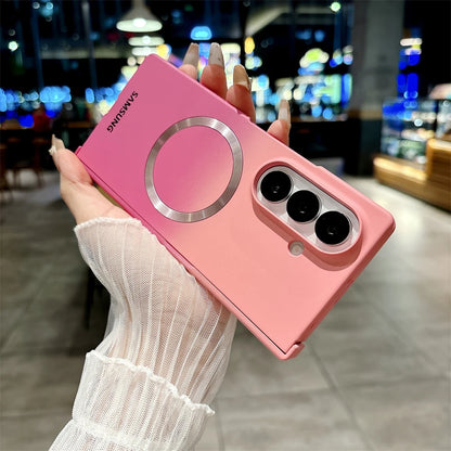 Soft Liquid Silicone Gradient Magnetic Case for Samsung Galaxy Z Fold 7 6 5 4 Zfold3 Case For Magsafe Charging Shockproof Cover