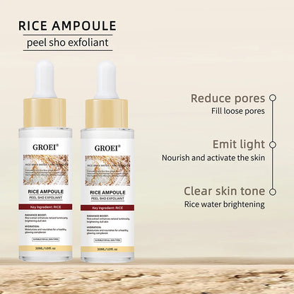 Hoygi Peel Shot Ampule Set Rice Toner Moisturizing Facial Essence Glowing Skin Water-oil Balancing Essence Revitalizing Skin Dullness