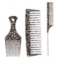 1/2/3pcs Leopard Print Comb Set Anti-Static Wide Teeth Afro Braid Fork Comb Rat Tail Curly Hair Styling Tools