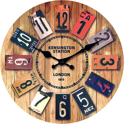 Modern Minimalist Silent Quartz 12 Inch Clock Battery Operated Easy Read Retro Wall Clock for Living Room Office Kitchen Bedroom