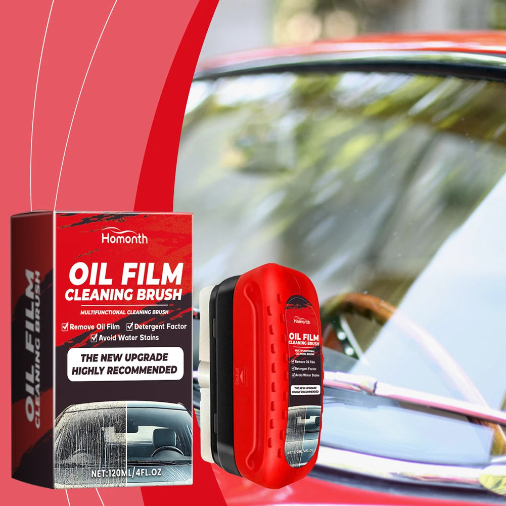 F1204 Car Windshield Oil Film Remover, Windshield Refurbisher, Stain Remover And Cleaning Brush