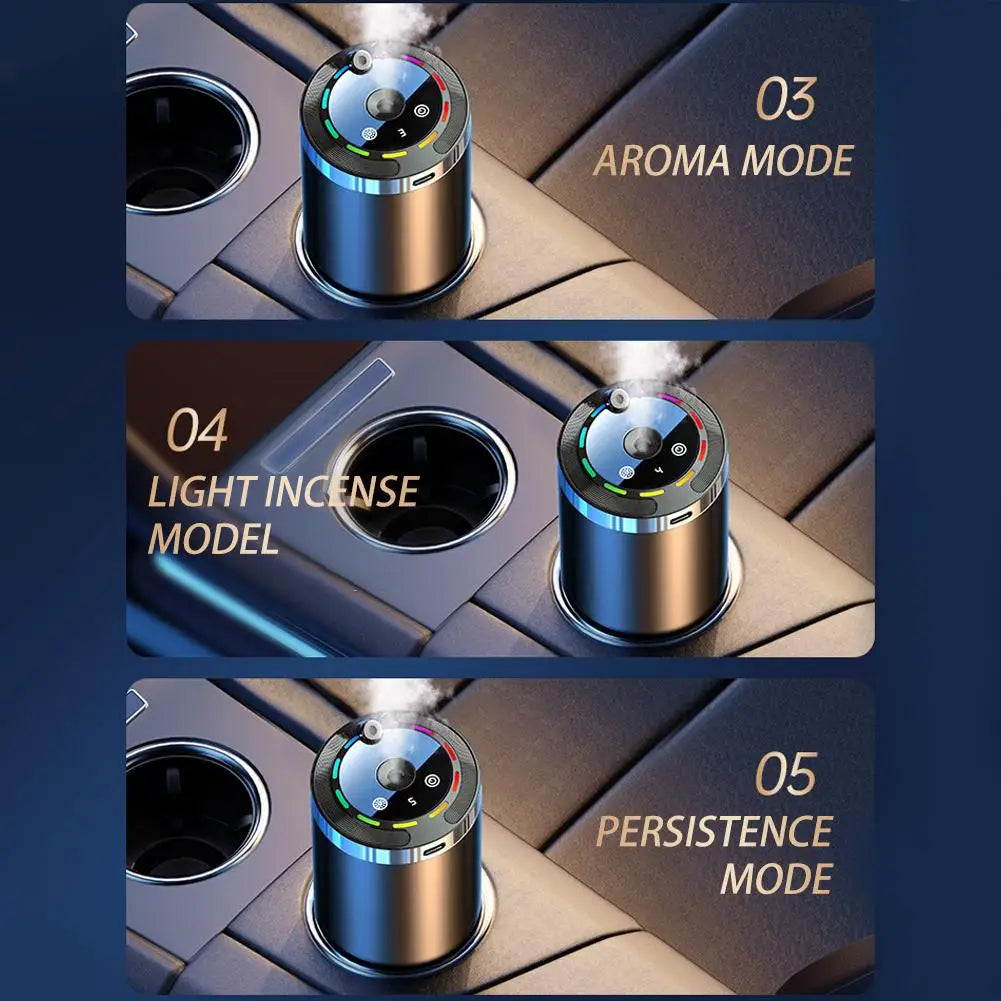 Smart Car Air Aromatherapy Diffuser Fragrance Car Air Fresheners Adjustable Humidifier Essential Oil Diffuser LED Ambient Light
