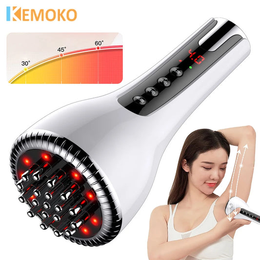 Electric Microcurrent Meridian Brush Body Massager GuaSha Red Light Hot Compress Scraping Lymphatic Drainage Device Fat Burner