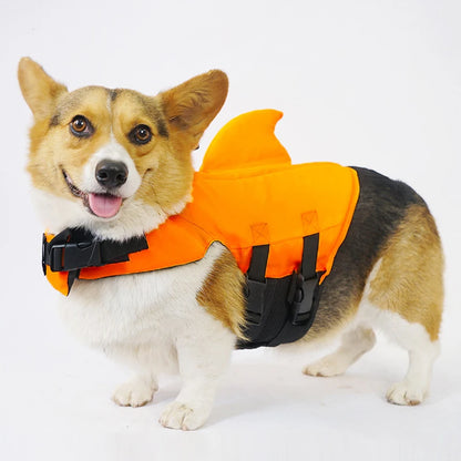 Summer Pet Swim Life Vest Jacket Adjustable Dog Swimsuit with Rescue Handle for Small Medium Dogs Ripstop Corgi Safety Clothes