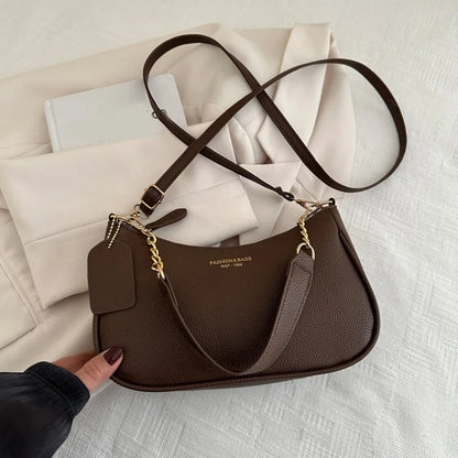 Cherry Pendant Crossbody Bag for Women PU Leather Crescent Bag Adjustable Strap Underarm Bag Closure Handbag for Work Travel