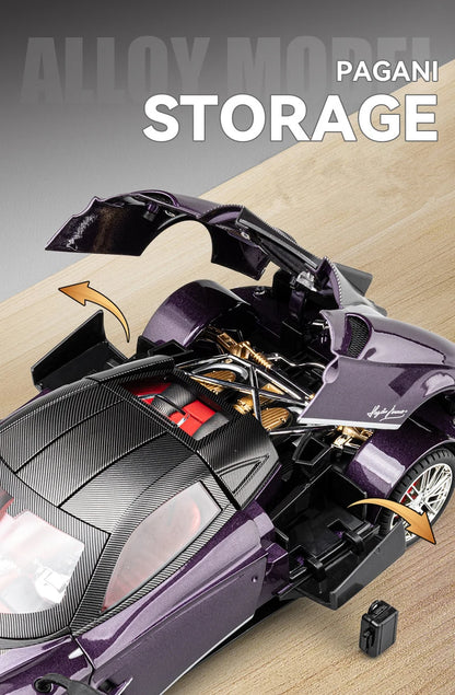 Pagani Huayra Dinastia 1:18 Alloy Racing Car Model Diecasts Metal Sports Car Vehicles Model Simulation Sound Light Kids Toy Gift