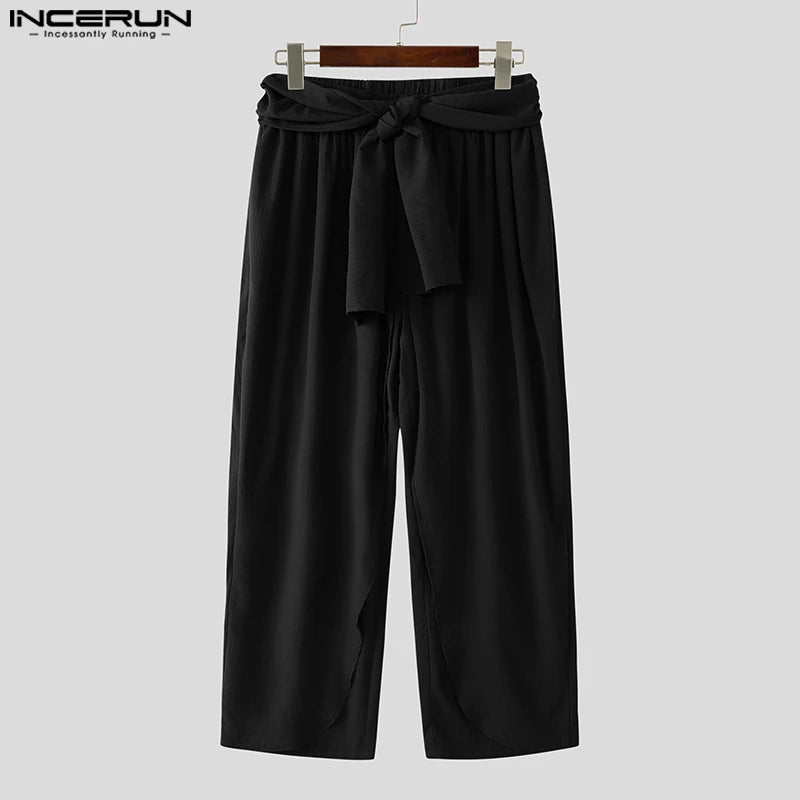 Fashion INCERUN Summer Spring Men Casual Pants Harem Pant Pleated Long Trousers Streetwear Oversize Men's Clothing S-5XL