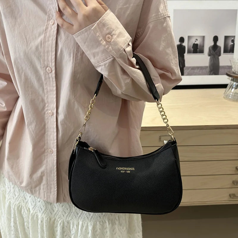 Cherry Pendant Crossbody Bag for Women PU Leather Crescent Bag Adjustable Strap Underarm Bag Closure Handbag for Work Travel