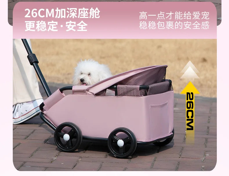 Small Pet Stroller for Dogs Cats Teddy Bears Outdoor Activities Lightweight and Foldable Car Accessories