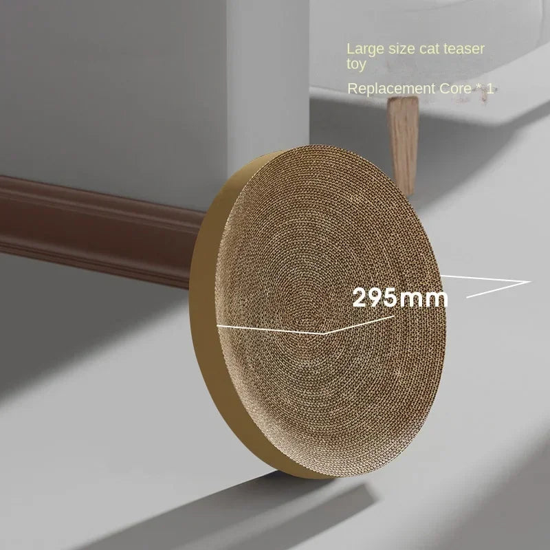 Interactive Round Cat Scratching Board with Ball Wear Resistant Corrugated Paper Multi Function Toy Cat Scratcher Accessories