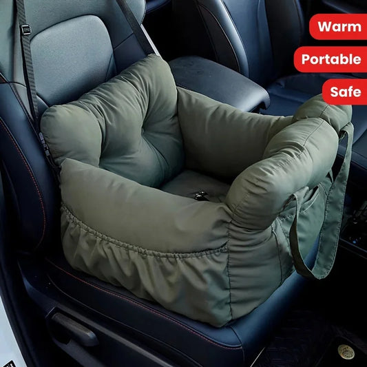 Dog Car Seat with Safety Belt - Non-Slip Pet Cars Bed for Small Dogs, Washable Travel Carrier with Secure Straps for Safe