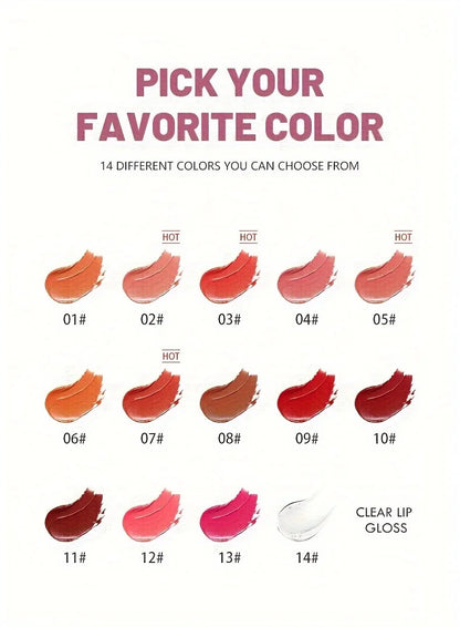 Matte Velvet Lip Tint, Nude Color Lip Glaze, Long Lasting Waterproof Non Transfer, Lightweight Soft Lip Makeup, Perfect Valentin