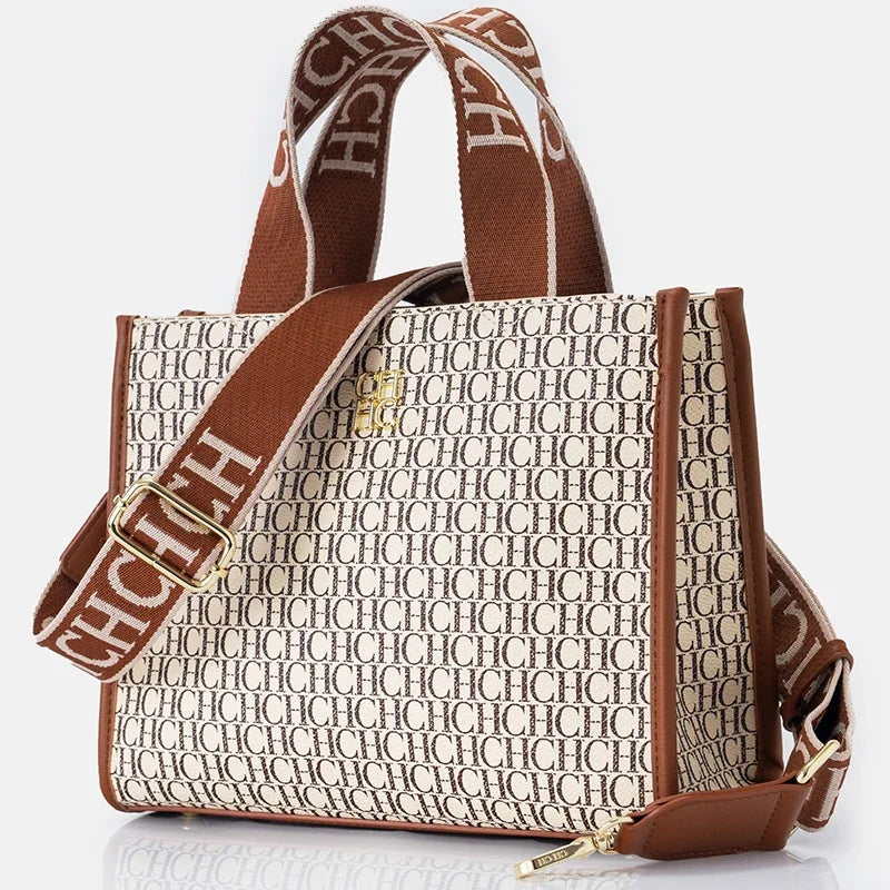 CH Fashion Monogram Print High Quality Metal Logo Casual Light Luxury Brand Designer New Women's Handbag