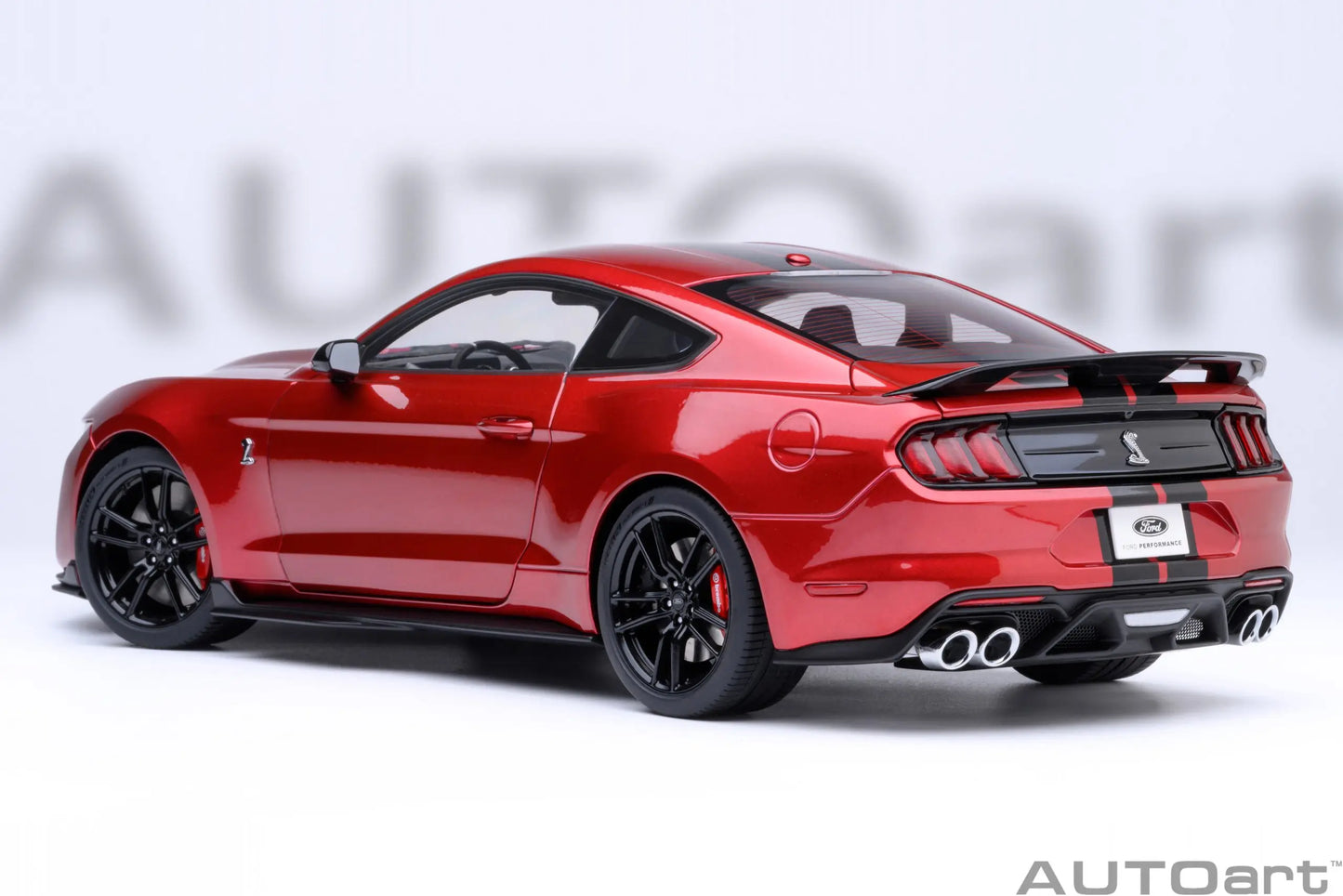 AUTOART New 1/18 scale Ford Mustang Shelby GT500 WHITE SILVER  Sports car model Static display Collection Holiday gift 73097