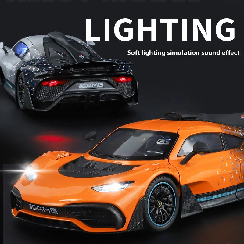 Large 1/18 alloy die-cast AMG-ONE sports car model simulation sound and light adult collection gift
