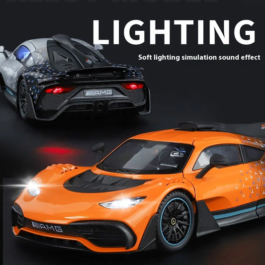 Large 1/18 alloy die-cast AMG-ONE sports car model simulation sound and light adult collection gift