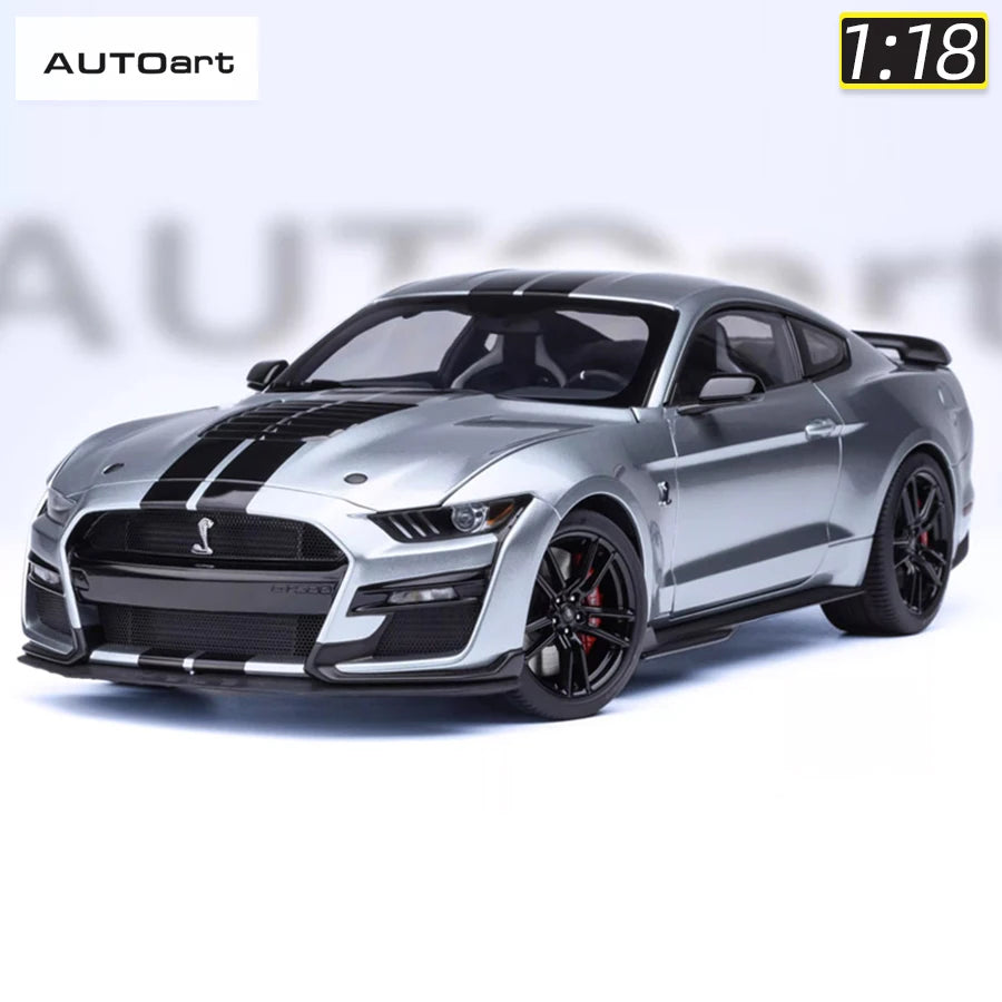AUTOART New 1/18 scale Ford Mustang Shelby GT500 WHITE SILVER  Sports car model Static display Collection Holiday gift 73097