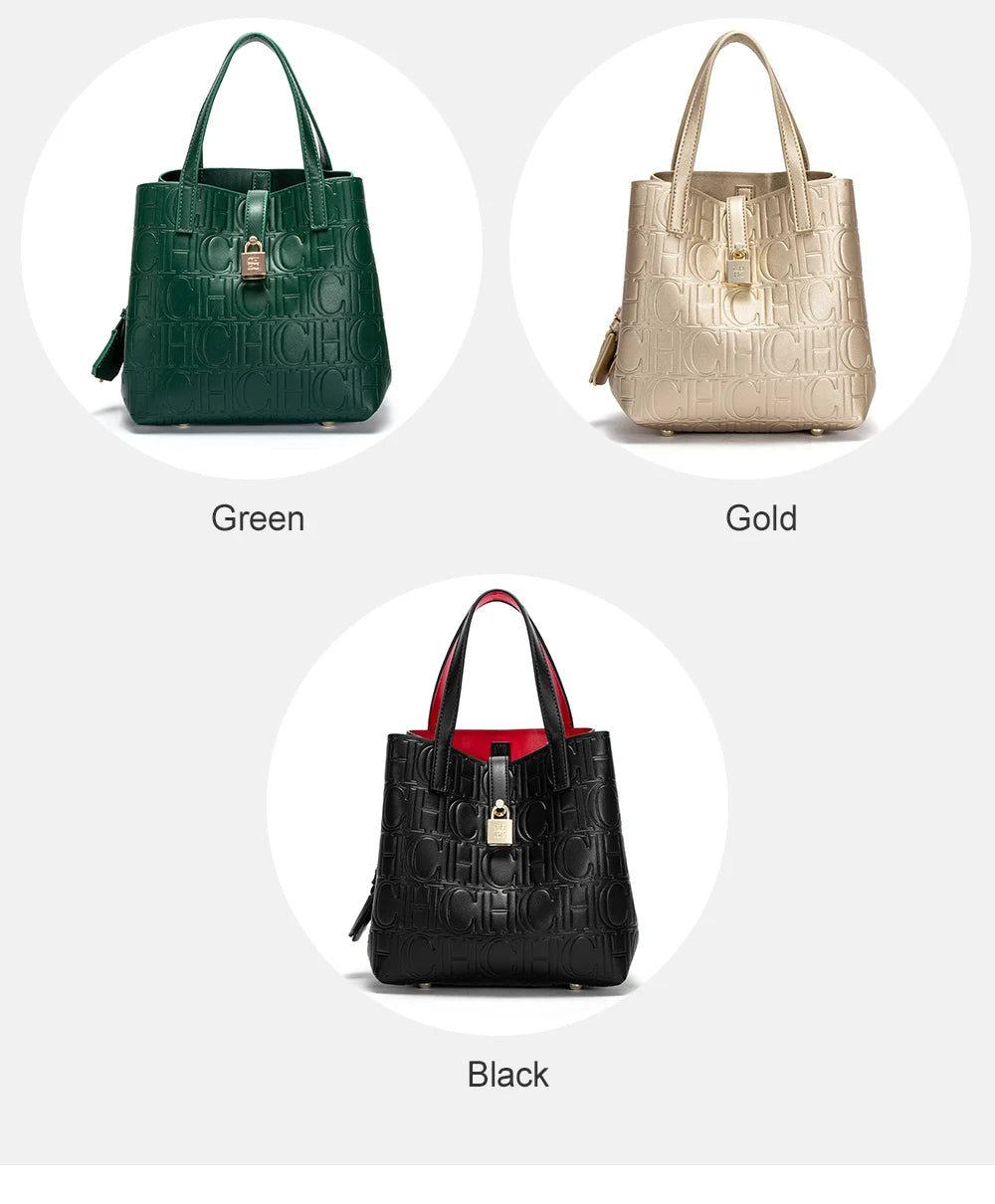 CH Classic Simple Solid Color Women's New Large Capacity Handbag Letter Element Women's Handbag
