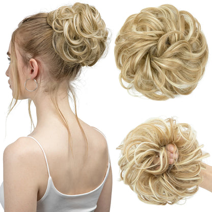 Synthetic Messy Hair Bun Extensions Big Curly Elastic Hair Scrunchies Hairpieces Chignon Donut Updo Hair Pieces for Women