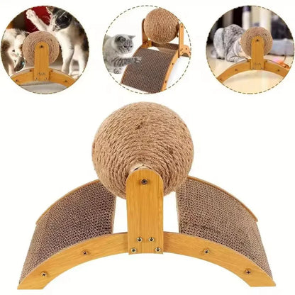 Natural Sisal Ball Arch Cat Scratcher Toy Corrugated Paper Cat Claw Grinding Board Self Playing Cat Toy For Indoor Cats