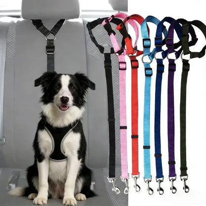 Pet Dog And Cat Seat Belt, Car Headrest Restraint, Adjustable Safety Rope, Car Seat Belt