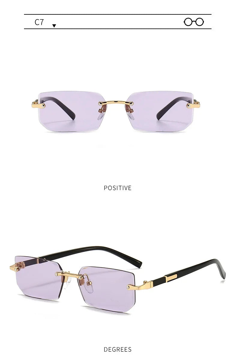 Fashion Punk Square Sunglasses Women Luxury Brand Small Frame Sun Glasses Female Rectangle Metal Mirror Oculos De Sol