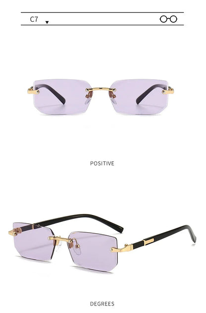 Fashion Punk Square Sunglasses Women Luxury Brand Small Frame Sun Glasses Female Rectangle Metal Mirror Oculos De Sol