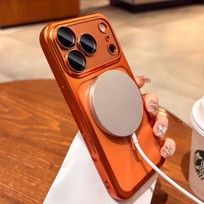 Luxury Matte for Magsafe Soft Plating Clear Case for iPhone 17 Pro Max 17Pro Magnetic Transparent Camera Protector Soft Cover