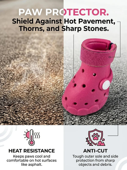 Summer Breathable Dog Sandals Soft Sole Outdoor Clogs All Season Pet Booties Small & Medium Dogs