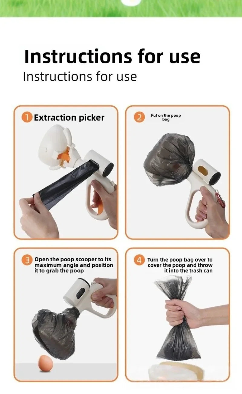 Portable Dog Pooper Scooper, Eco-Friendly Pet Waste Cleaner for Outdoor Walking, Dog Poop Pick-up Tool