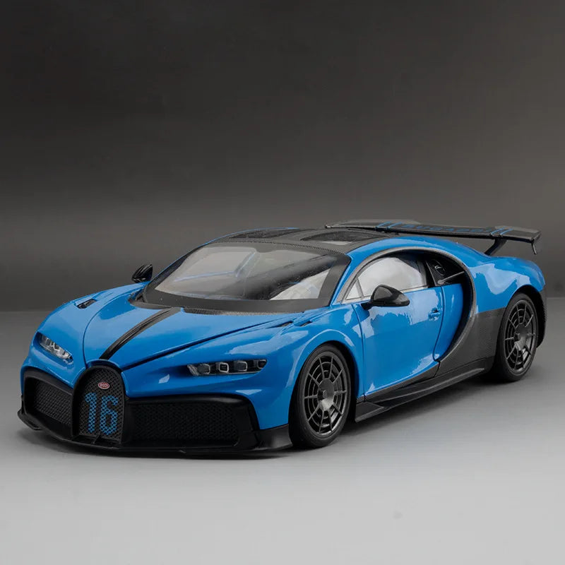 Bugatti Chiron 1:18 PUR SPORT Alloy Sports Model Diecast Metal Racing Car Vehicle Model Sound and Light SimulationToy Gift
