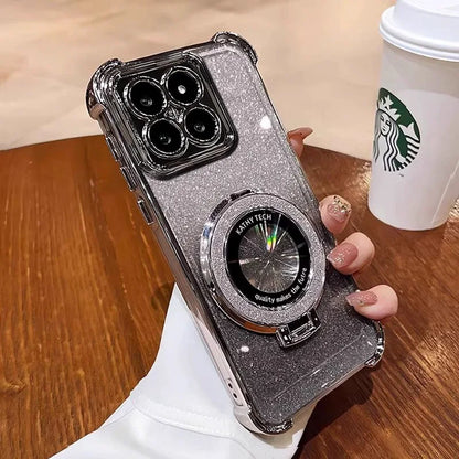 For Xiaomi 15T Pro Glitter Shockproof Magnetic Phone Case For Xiaomi 17 Pro Max 13T 14T 15T Pro 14 15 Ultra Stand Bracket Cover