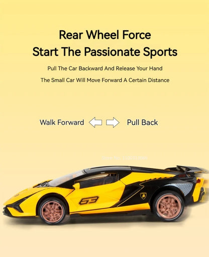BYD YANGWANG U9 1:24 Cars Miniature Models Toys Wheel Shock Absorption Light Music Supercar