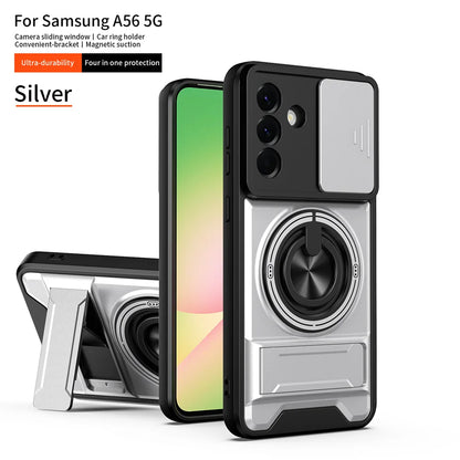 Magnetic Ring Holder Phone Case for Samsung Galaxy A56 A55 A37 A36 A35 A34 A26 A17 A16 A15 A14 4G 5G Slide Camera Protect Cover