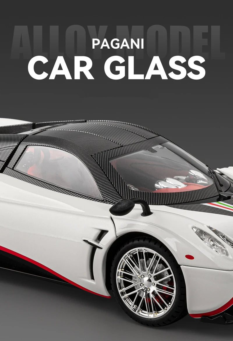 Pagani Huayra Dinastia 1:18 Alloy Racing Car Model Diecasts Metal Sports Car Vehicles Model Simulation Sound Light Kids Toy Gift